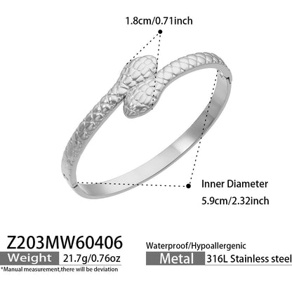Z212 Steel Texture Bangle size chart, 316L stainless steel jewelry specifications