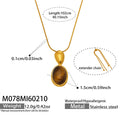 Thin (M078) / Gold Tiger's Eye Sweater Necklace (100 cm)