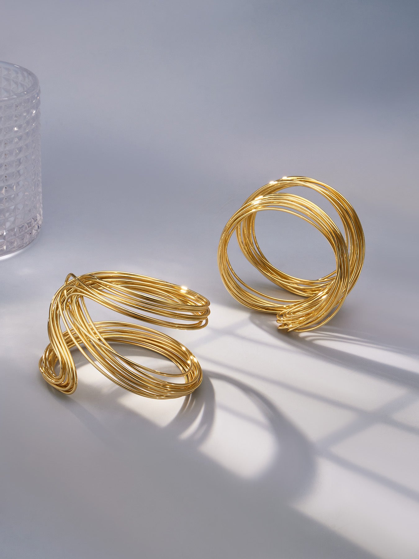 Steel Color Multi-Layer Open Cuff Bangle, 316L stainless steel hypoallergenic jewelry for women