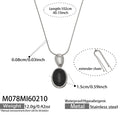 Thin (M078) / Steel Black Onyx Sweater Necklace 100cm