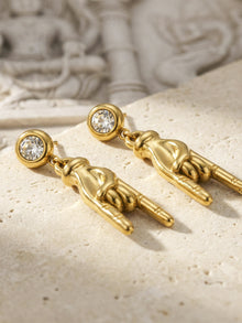 18K Gold PVD Hand Gesture Earrings set, 316L stainless steel unique statement jewelry
