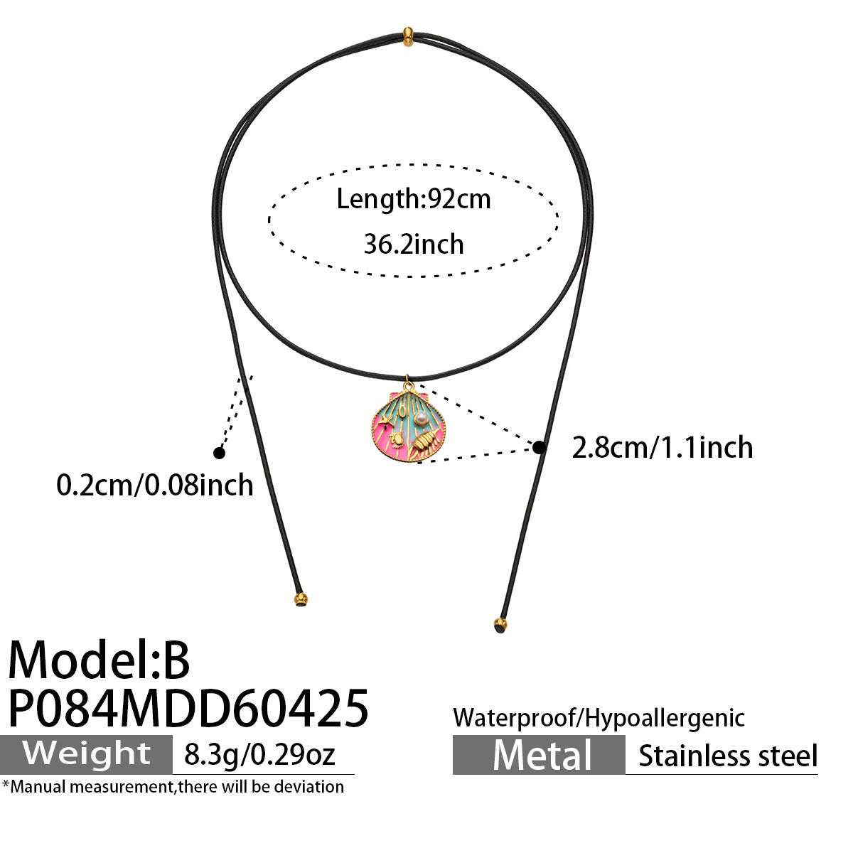 316L Stainless Steel 18K Gold PVD Ocean Drop Pearl Pendant Necklace - Ocean Drop Pearl Pendant Wholesale Stainless Steel Jewelry - Sensitive Skin Friendly - Detail 12