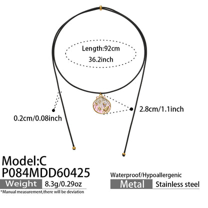 316L Stainless Steel 18K Gold PVD Ocean Drop Pearl Pendant Necklace - Ocean Drop Pearl Pendant Wholesale Stainless Steel Jewelry - Sensitive Skin Friendly - Detail 14