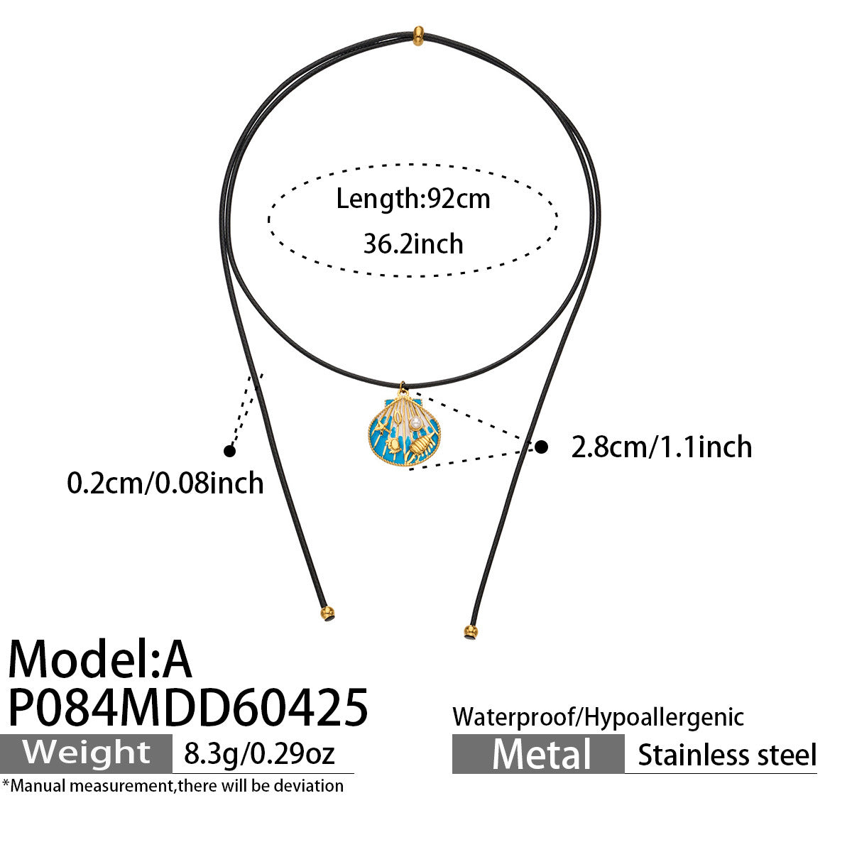 316L Stainless Steel 18K Gold PVD Ocean Drop Pearl Pendant Necklace - Ocean Drop Pearl Pendant Wholesale Stainless Steel Jewelry - Sensitive Skin Friendly - Detail 15