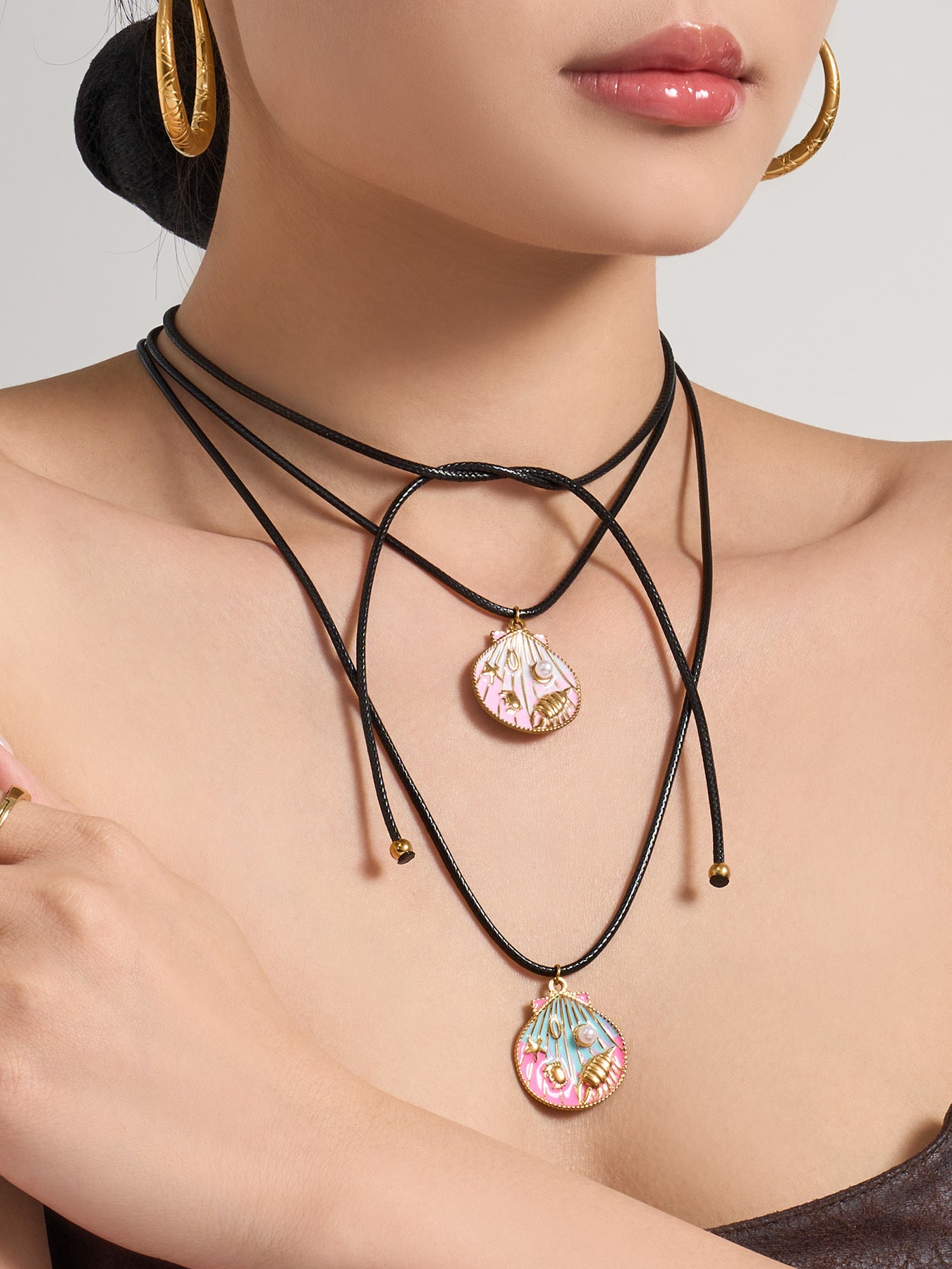316L Stainless Steel 18K Gold PVD Ocean Drop Pearl Pendant Necklace - Ocean Drop Pearl Pendant Wholesale Stainless Steel Jewelry - Sensitive Skin Friendly - Detail 8