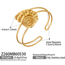 316L Stainless Steel 18K Gold PVD Ocean Star Sea Shell Bracelet - Ocean Star, Seashell, Summer Bracelet Wholesale Stainless Steel Jewelry - Sensitive Skin Friendly - Detail 5