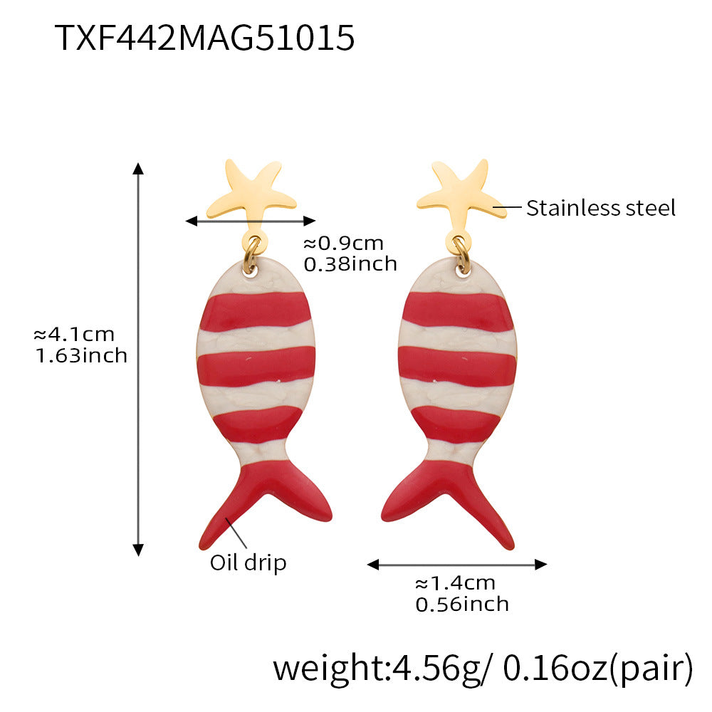 316L Stainless Steel 18K Gold PVD Octopus Starfish DIY Pendant Jewelry Set - Octopus Pendant Starfish Design Coruscating Gold Plating Wholesale Stainless Steel Jewelry - Sensitive Skin Friendly - Detail 21