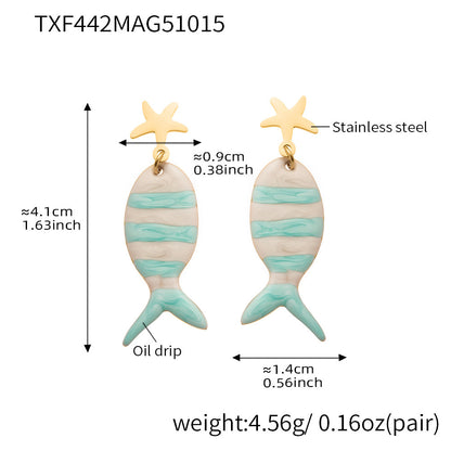 316L Stainless Steel 18K Gold PVD Octopus Starfish DIY Pendant Jewelry Set - Octopus Pendant Starfish Design Coruscating Gold Plating Wholesale Stainless Steel Jewelry - Sensitive Skin Friendly - Detail 28
