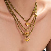 316L Stainless Steel 18K Gold PVD Olive Green Faceted Zircon Bee Pendant Necklace - Olive Green Faceted Zircon Bee Pendant Necklace Wholesale Stainless Steel Jewelry - Sensitive Skin Friendly - Detail 13