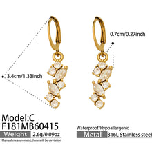 316L Stainless Steel 18K Gold PVD Pave Zircon Hoop Earrings - Pave Zircon, Hoop Earrings, Elegant, Modern, Unique Design Wholesale Stainless Steel Jewelry - Sensitive Skin Friendly - Detail 14