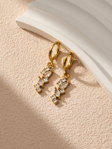 316L Stainless Steel 18K Gold PVD Pave Zircon Hoop Earrings - Pave Zircon, Hoop Earrings, Elegant, Modern, Unique Design Wholesale Stainless Steel Jewelry - Sensitive Skin Friendly - Detail 4