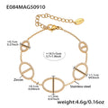 Gold Letter H Zircon Bracelet 15+5cm (E084) / Default