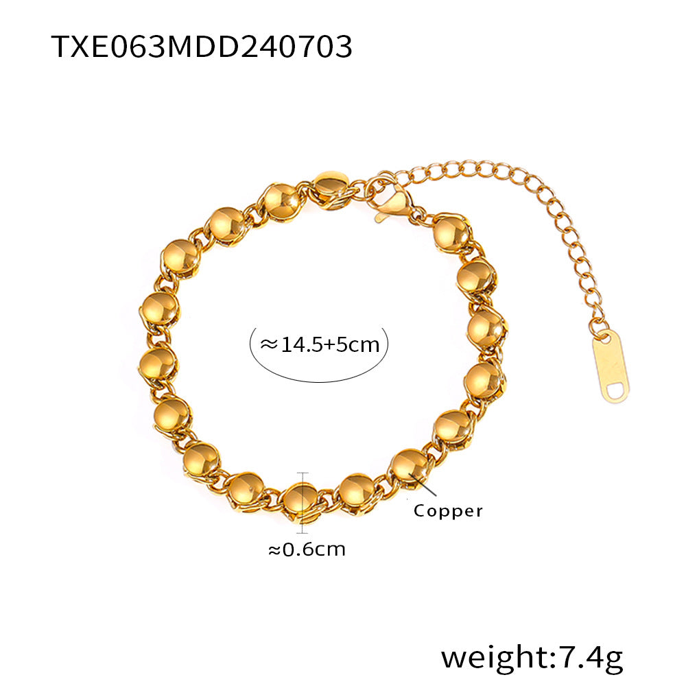 316L Stainless Steel 18K Gold PVD Pearl Multi-Layer Design Necklace - Pearl Multi-Layer Minimalist Gold Necklace Wholesale Stainless Steel Jewelry - Sensitive Skin Friendly - Detail 4