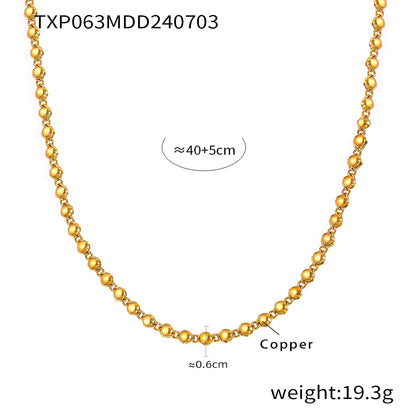316L Stainless Steel 18K Gold PVD Pearl Multi-Layer Design Necklace - Pearl Multi-Layer Minimalist Gold Necklace Wholesale Stainless Steel Jewelry - Sensitive Skin Friendly - Detail 5