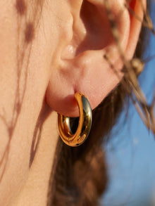 316L Stainless Steel 18K Gold PVD Pearl Round Earrings - Vintage Gold Round Pearl Minimalist Wholesale Stainless Steel Jewelry - Sensitive Skin Friendly - Detail 10