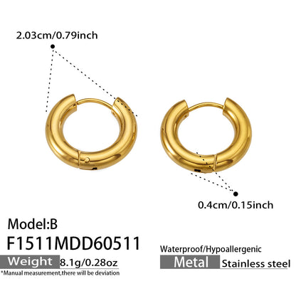 316L Stainless Steel 18K Gold PVD Pearl Round Earrings - Vintage Gold Round Pearl Minimalist Wholesale Stainless Steel Jewelry - Sensitive Skin Friendly - Detail 2