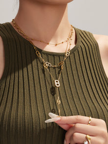 316L Stainless Steel 18K Gold PVD Pig Nose Clasp Zircon Necklace Bracelet - Pig Nose Clasp Zircon Minimalist Necklace Bracelet Wholesale Stainless Steel Jewelry - Sensitive Skin Friendly - Detail 1