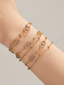 316L Stainless Steel 18K Gold PVD Pig Nose Clasp Zircon Necklace Bracelet - Pig Nose Clasp Zircon Minimalist Necklace Bracelet Wholesale Stainless Steel Jewelry - Sensitive Skin Friendly - Detail 10