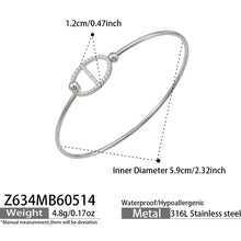 316L Stainless Steel 18K Gold PVD Pig Nose Heart Circle Design Bangle - Minimalist Gold Circle Heart Pig Nose Bangle Wholesale Stainless Steel Jewelry - Sensitive Skin Friendly - Detail 14