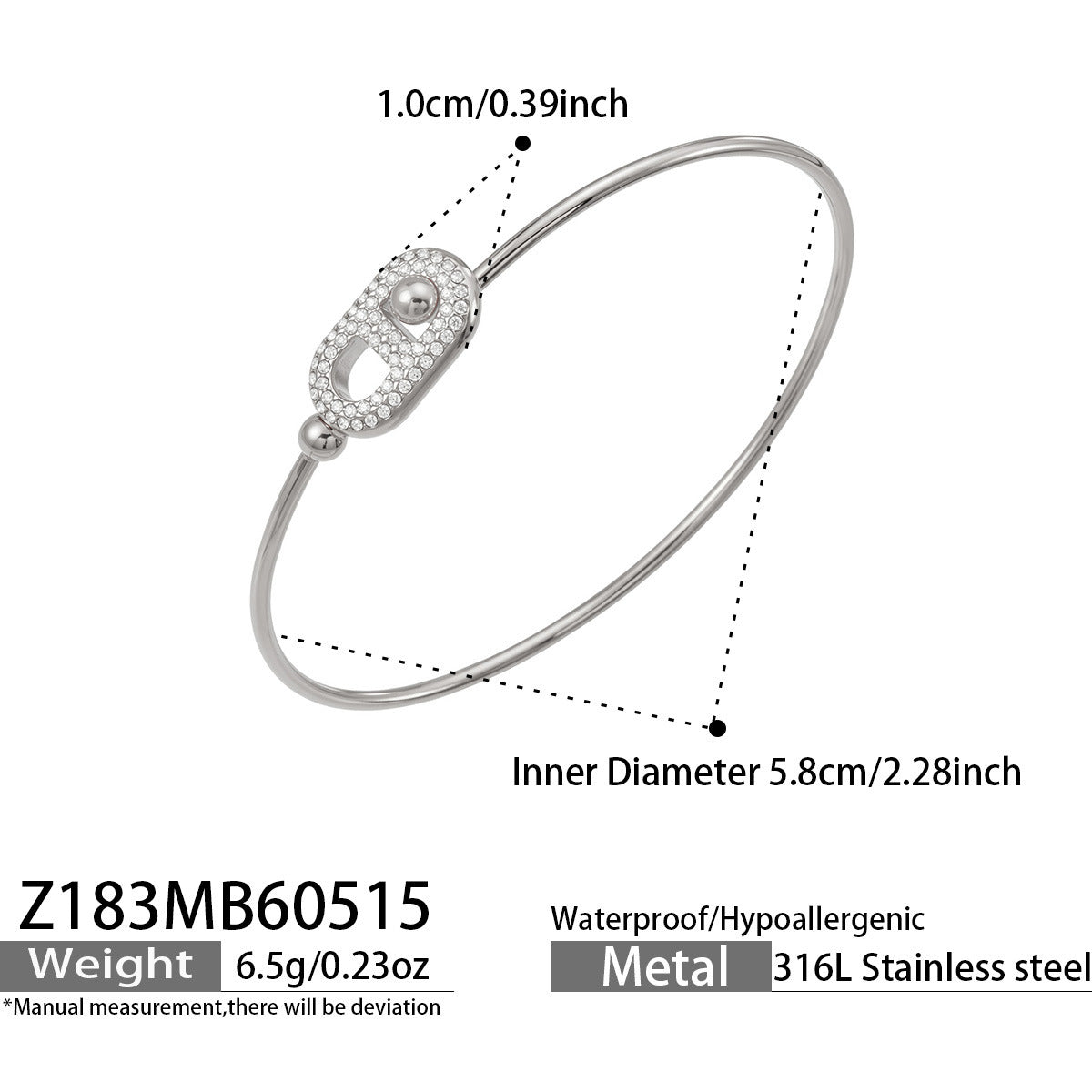 316L Stainless Steel 18K Gold PVD Pig Nose Heart Circle Design Bangle - Minimalist Gold Circle Heart Pig Nose Bangle Wholesale Stainless Steel Jewelry - Sensitive Skin Friendly - Detail 9