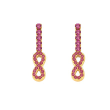 316L Stainless Steel 18K Gold PVD Plated Full Pave Zircon Figure-8 Pendant Earrings - Image 5