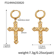 316L Stainless Steel 18K Gold PVD Plated Large & Small Starfish Drop Earrings - Image 2