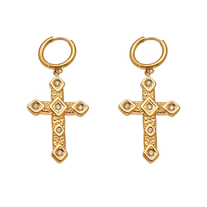316L Stainless Steel 18K Gold PVD Plated Large & Small Starfish Drop Earrings - Image 6