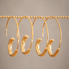 316L Stainless Steel 18K Gold PVD Plated Minimalist C-Shape Hoop Earrings - Image 3