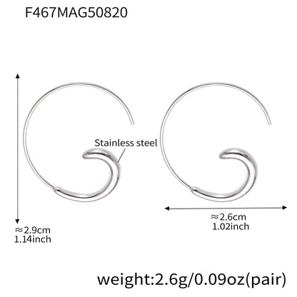 316L Stainless Steel 18K Gold PVD Plated Minimalist C-Shape Hoop Earrings - Image 7