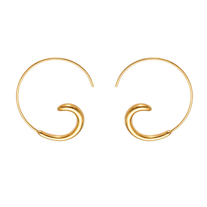 316L Stainless Steel 18K Gold PVD Plated Minimalist C-Shape Hoop Earrings - Image 8