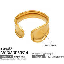 316L Stainless Steel 18K Gold PVD Plated Snake Zirconia Geometric Ring Set