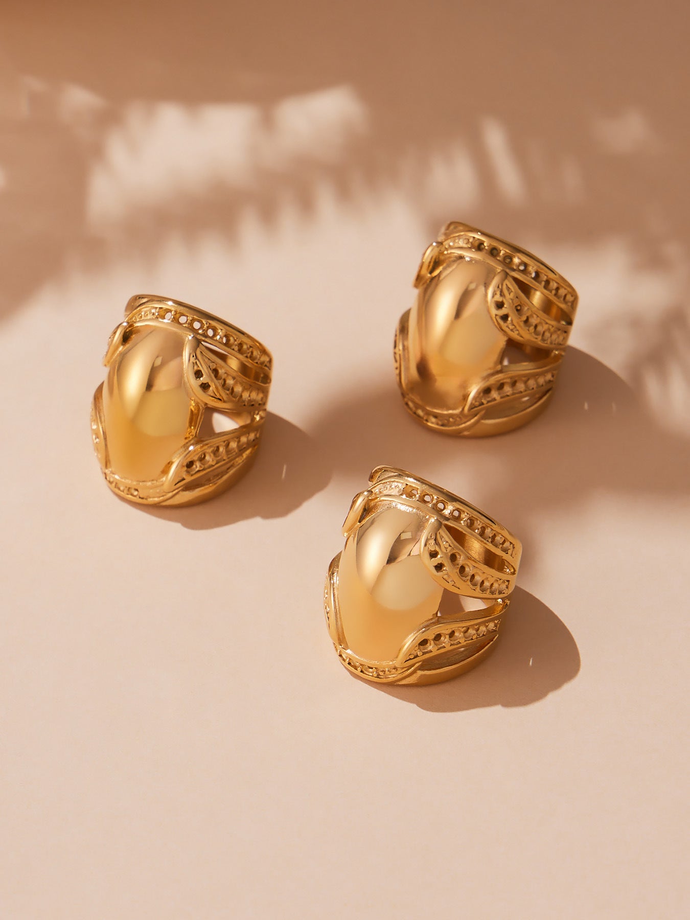 316L Stainless Steel 18K Gold PVD Plated Wide Statement Ring - Image 10