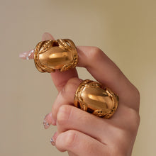 316L Stainless Steel 18K Gold PVD Plated Wide Statement Ring - Image 11
