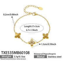 Another technical drawing for the four-petal flower bracelet, perfect for professional jewelry inventory management.