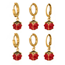 316L Stainless Steel 18K Gold PVD Playful Enamel Ladybug Hoop Earrings - Enamel Ladybug Earrings, Playful Design, Gold Hoop Earrings, Unique Earrings Wholesale Stainless Steel Jewelry - Sensitive Skin Friendly - Detail 11
