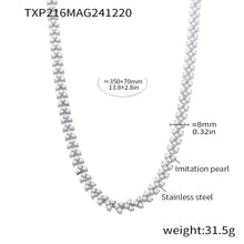 316L Stainless Steel 18K Gold PVD Princess Pearl Bead Necklace & Bracelet Collection - Princess Pearl Bead, Coastal Charm, Modern Elegance Wholesale Stainless Steel Jewelry - Sensitive Skin Friendly - Detail 13