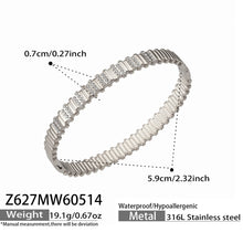 316L Stainless Steel 18K Gold PVD Quilted Snake Bone with Diamond Bangle - Quilted Pattern Snake Bone Diamond Accent Vintage Wholesale Stainless Steel Jewelry - Sensitive Skin Friendly - Detail 4