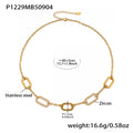 Gold Square CZ Full Paved Necklace 40+5cm (P1229) / Default