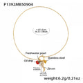 Gold Chili Shaped CZ Necklace 42cm (P1392) / Default