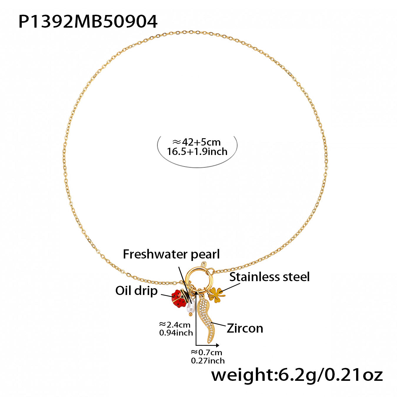 316L Stainless Steel 18K Gold PVD Rectangle Zircon Necklace - Elegant Rectangle Pendant Zircon Necklace Wholesale Stainless Steel Jewelry - Sensitive Skin Friendly - Detail 16