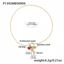 316L Stainless Steel 18K Gold PVD Rectangle Zircon Necklace - Elegant Rectangle Pendant Zircon Necklace Wholesale Stainless Steel Jewelry - Sensitive Skin Friendly - Detail 16