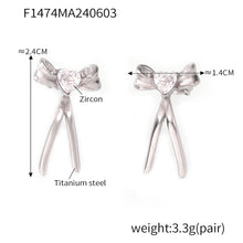 316L Stainless Steel 18K Gold PVD Ribbon Bow Tassel Earrings - Ribbon Bow Tassel Elegant Feminine Minimalist Wholesale Stainless Steel Jewelry - Sensitive Skin Friendly - Detail 13