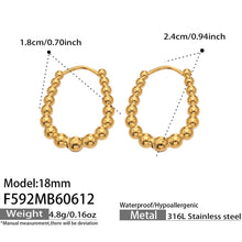 316L Stainless Steel 18K Gold PVD Round Bead Earrings - Round Bead Elegant Style Wholesale Stainless Steel Jewelry - Sensitive Skin Friendly - Detail 10