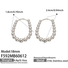 316L Stainless Steel 18K Gold PVD Round Bead Earrings - Round Bead Elegant Style Wholesale Stainless Steel Jewelry - Sensitive Skin Friendly - Detail 3