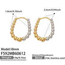 316L Stainless Steel 18K Gold PVD Round Bead Earrings - Round Bead Elegant Style Wholesale Stainless Steel Jewelry - Sensitive Skin Friendly - Detail 6