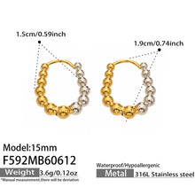 316L Stainless Steel 18K Gold PVD Round Bead Earrings - Round Bead Elegant Style Wholesale Stainless Steel Jewelry - Sensitive Skin Friendly - Detail 8