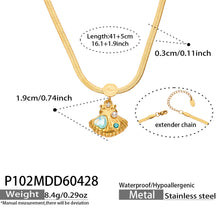 316L Stainless Steel 18K Gold PVD Shell Pearl Pendant Necklace - Coastal Shell Pearl Pendant Necklace Wholesale Stainless Steel Jewelry - Sensitive Skin Friendly - Detail 13