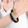 Gold-Black Steel Mix Bangle (Z010) / 大款