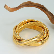 316L Stainless Steel 18K Gold PVD Snake Design Bracelet - Snake Design Wraparound Bracelet Wholesale Stainless Steel Jewelry - Sensitive Skin Friendly - Detail 18