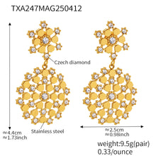 316L Stainless Steel 18K Gold PVD Snowflake Czech Zircon Jewelry Set - Gold Snowflake Zircon Wholesale Stainless Steel Jewelry - Sensitive Skin Friendly - Detail 11